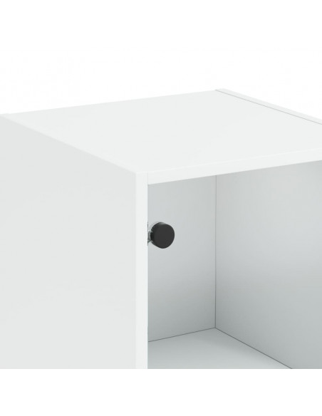 Credenza con Anta in Vetro Bianca 35x37x142 cm