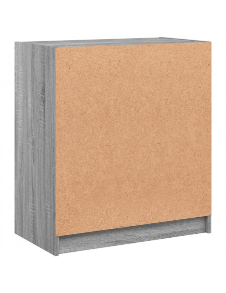 Mobile con Ante in Vetro Grigio Sonoma 68x37x75,5 cm