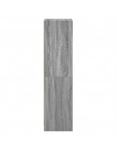 Credenza con Anta in Vetro Grigio Sonoma 35x37x142 cm 2