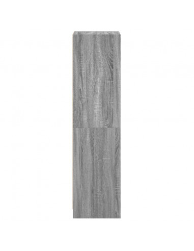 Credenza con Anta in Vetro Grigio Sonoma 35x37x142 cm