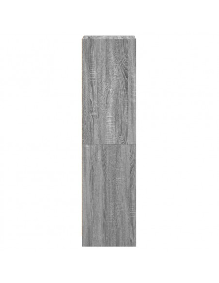 Credenza con Anta in Vetro Grigio Sonoma 35x37x142 cm
