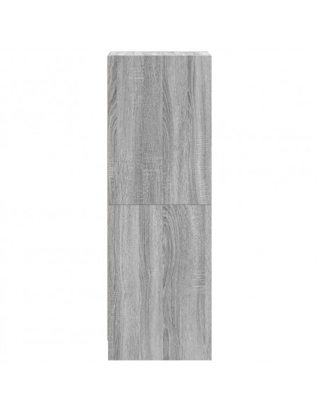 Credenza con Ante in Vetro Grigio Sonoma 35x37x109 cm