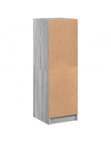 Credenza con Ante in Vetro Grigio Sonoma 35x37x109 cm