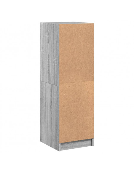Credenza con Ante in Vetro Grigio Sonoma 35x37x109 cm
