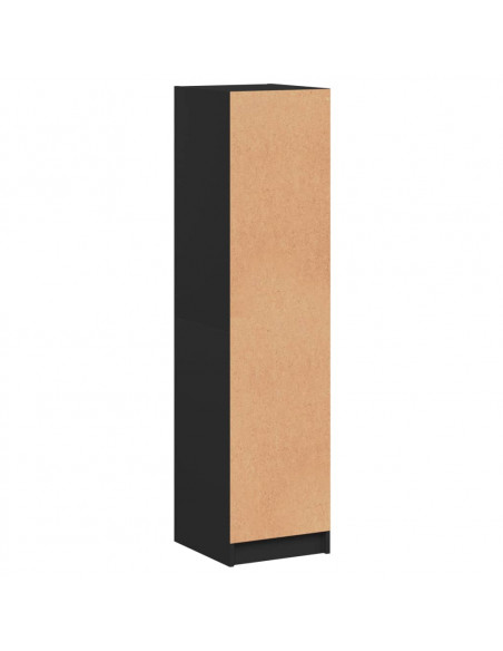 Credenza con Anta in Vetro Nera 35x37x142 cm