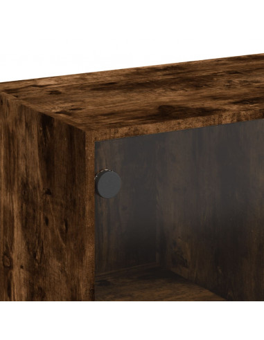 Mobile con Ante in Vetro Rovere Fumo 68x37x75,5 cm