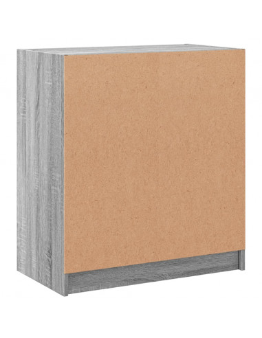 Mobile con Ante in Vetro Grigio Sonoma 68x37x75,5 cm