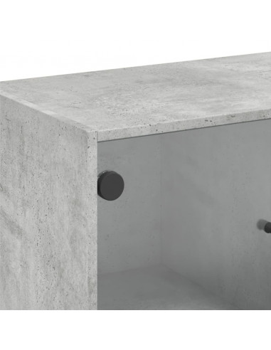 Mobile con Ante in Vetro Grigio Cemento 68x37x75,5 cm