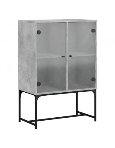 Mobile con Ante in Vetro Grigio Cemento 69x37x100 cm