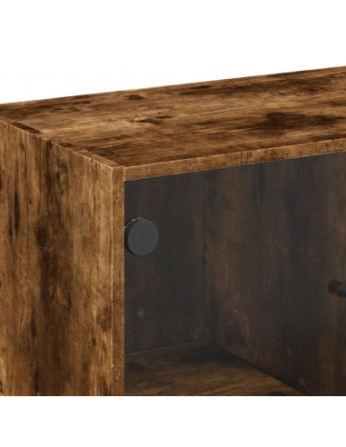 Mobile con Ante in Vetro Rovere Fumo 68x37x75,5 cm