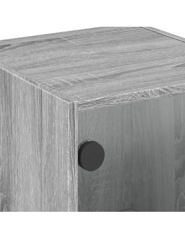 Mobile con Ante in Vetro Grigio Sonoma 35x37x75,5 cm