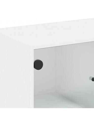 Mobile con Ante in Vetro Bianco 68x37x75,5 cm