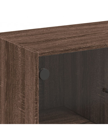 Mobile con Ante in Vetro Rovere Marrone 68x37x75,5 cm