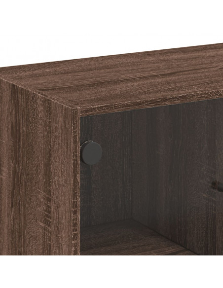 Mobile con Ante in Vetro Rovere Marrone 68x37x75,5 cm