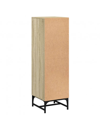 Credenza con Ante in Vetro Rovere Sonoma 35x37x120 cm