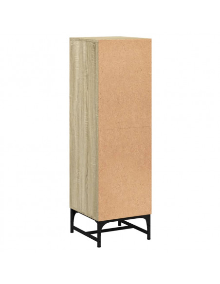 Credenza con Ante in Vetro Rovere Sonoma 35x37x120 cm