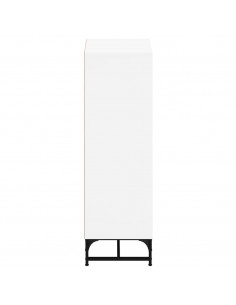 Credenza con Ante in Vetro Bianca 35x37x120 cm 2