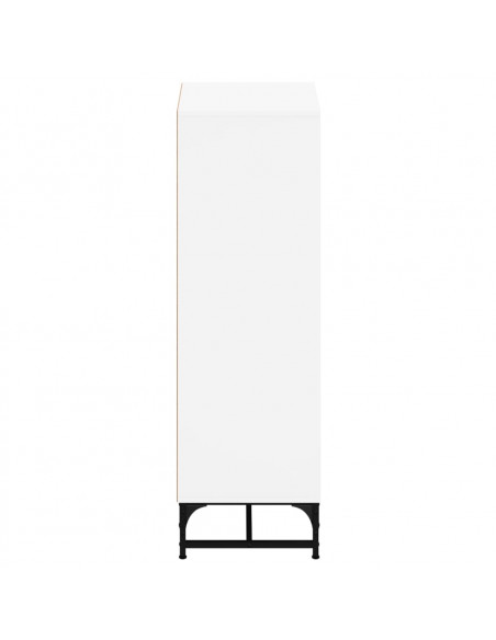 Credenza con Ante in Vetro Bianca 35x37x120 cm