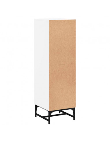 Credenza con Ante in Vetro Bianca 35x37x120 cm