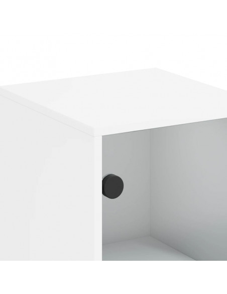 Credenza con Ante in Vetro Bianca 35x37x120 cm