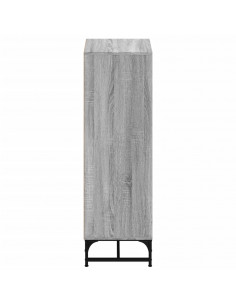 Credenza con Ante in Vetro Grigio Sonoma 35x37x120 cm 2