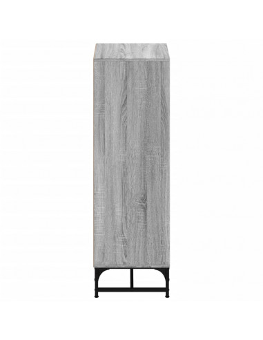 Credenza con Ante in Vetro Grigio Sonoma 35x37x120 cm