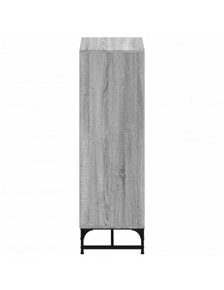 Credenza con Ante in Vetro Grigio Sonoma 35x37x120 cm