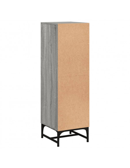 Credenza con Ante in Vetro Grigio Sonoma 35x37x120 cm