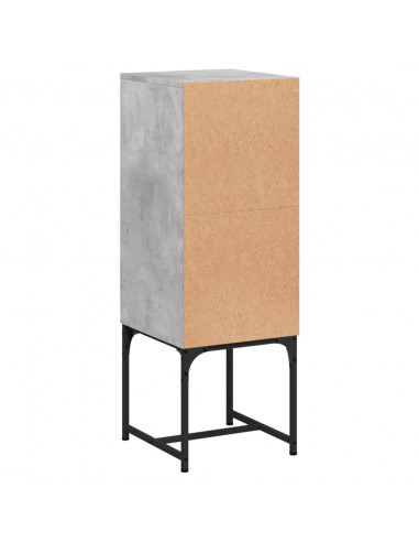 Mobile con Anta in Vetro Grigio Cemento 35x37x100 cm