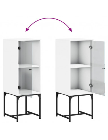 Mobile con Anta in Vetro Bianco 35x37x100 cm