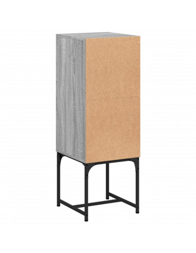 Mobile a Muro con Anta in Vetro Grigio Sonoma 35x37x100 cm