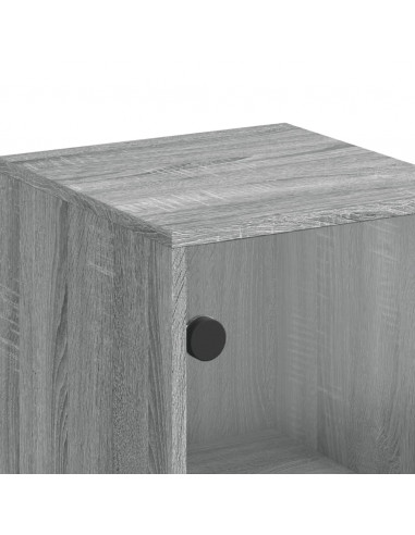 Mobile a Muro con Anta in Vetro Grigio Sonoma 35x37x100 cm