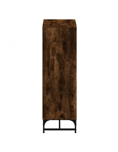 Credenza con Ante in Vetro Rovere Fumo 35x37x120 cm