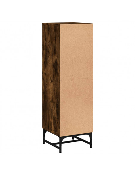 Credenza con Ante in Vetro Rovere Fumo 35x37x120 cm