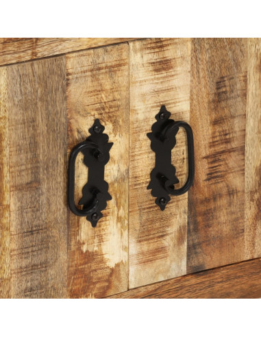 Credenza 80x30x65 cm in Legno Grezzo Massello di Mango