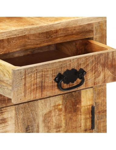 Credenza 80x30x65 cm in Legno Grezzo Massello di Mango