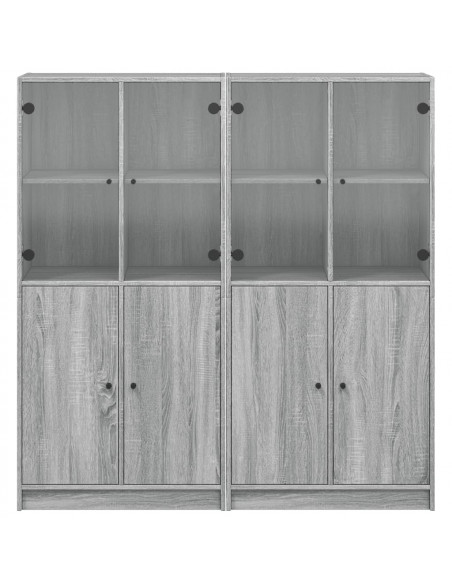 Libreria Ante Grigio Sonoma 136x37x142 cm in Legno Multistrato