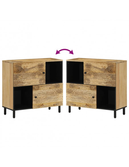 Credenza 80x33x75 cm in Legno Massello di Mango