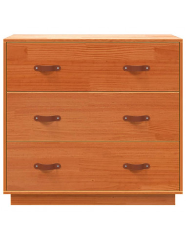 Credenza Marrone Cera 80x40x75 cm in Legno Massello di Pino