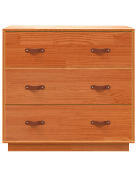 Credenza Marrone Cera 80x40x75 cm in Legno Massello di Pino