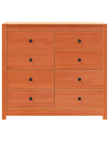 Armadietto Marrone Cera 100x40x90 cm in Legno Massello di Pino