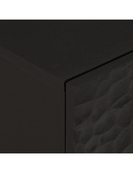 Credenza Nera 80x33x75 cm in Legno Massello di Mango