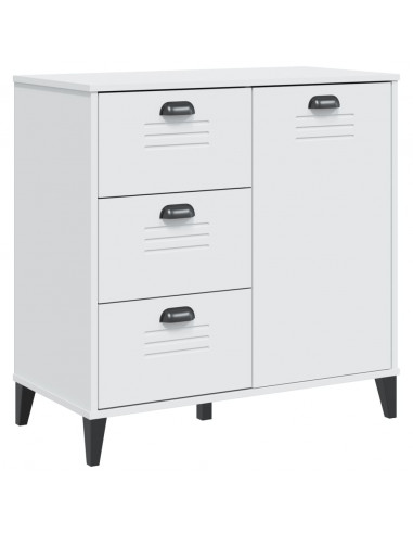 Credenza VIKEN Bianca 80x40x80 cm in Legno Massello di Pino