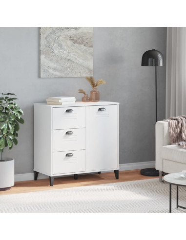 Credenza VIKEN Bianca 80x40x80 cm in Legno Massello di Pino