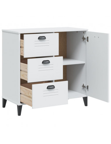 Credenza VIKEN Bianca 80x40x80 cm in Legno Massello di Pino