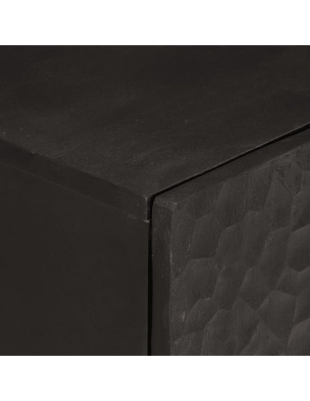 Credenza Nera 60x33x75 cm in Legno Massello di Mango