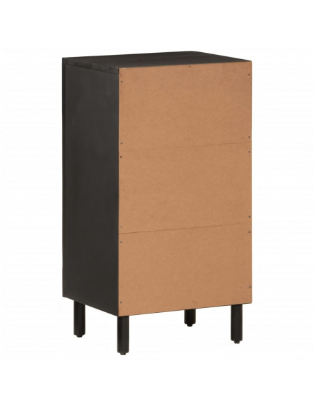 Credenza Nera 40x33x75 cm in Legno Massello di Mango