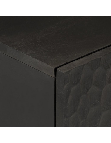 Credenza Nera 40x33x75 cm in Legno Massello di Mango
