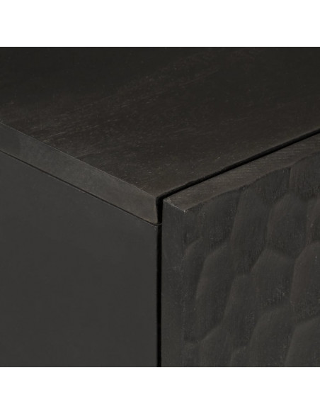 Credenza Nera 40x33x75 cm in Legno Massello di Mango