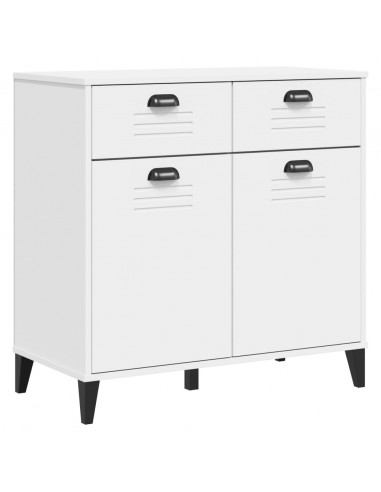 Credenza VIKEN Bianca 80x40x80 cm in Legno Massello di Pino